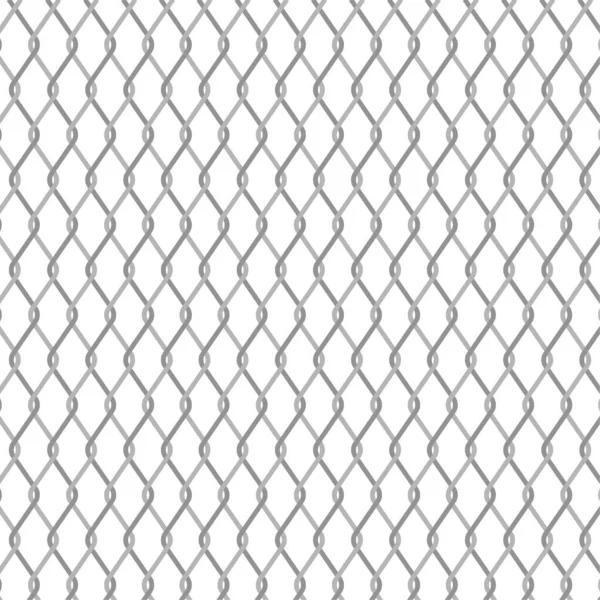 ベクトル金属標準チェーンリンクフェンスの背景 白に隔離されたワイヤフェンスパターン — ストックベクタ