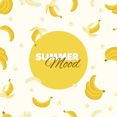 Kusursuz muz deseni. Yaz pankartı konsepti. Vektör illüstrasyonu.