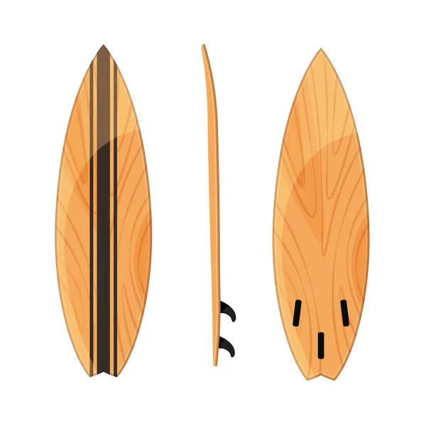 Tavola Surf Posizione Diversa Sfondo Bianco Tavole Surf Davanti Sinistra — Vettoriale Stock
