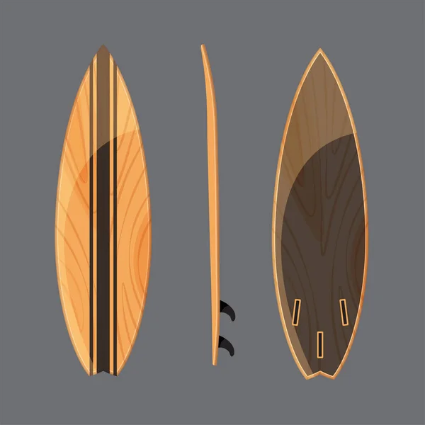 Surfplank Verschillende Positie Donkere Achtergrond Surfplanken Voor Links Achter Boards — Stockvector