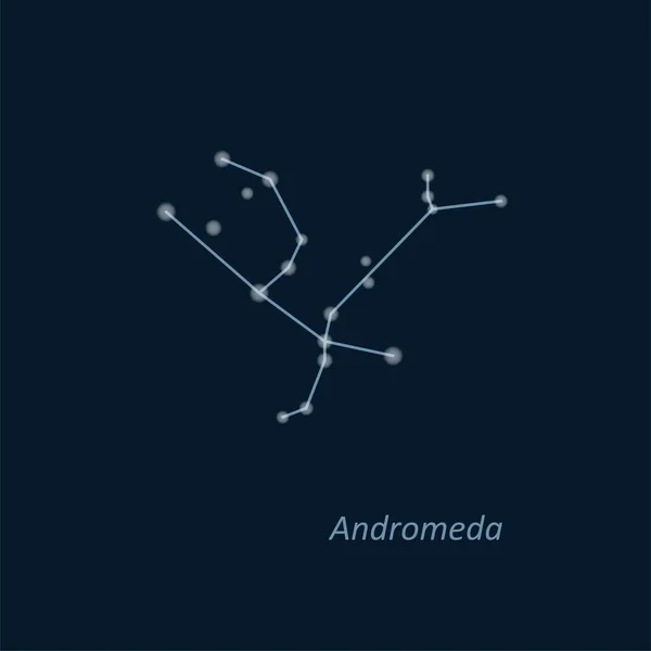 Tudományos Csillagászat Csillagok Mély Kék Háttérrel Androméda Csillagkép Vektorillusztráció — Stock Vector