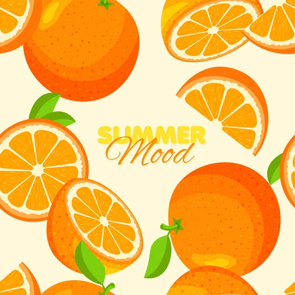 Pomarańczowy Wzór Koncepcja Letniego Transparentu Żółte Tło Ilustracja Wektora — Wektor stockowy