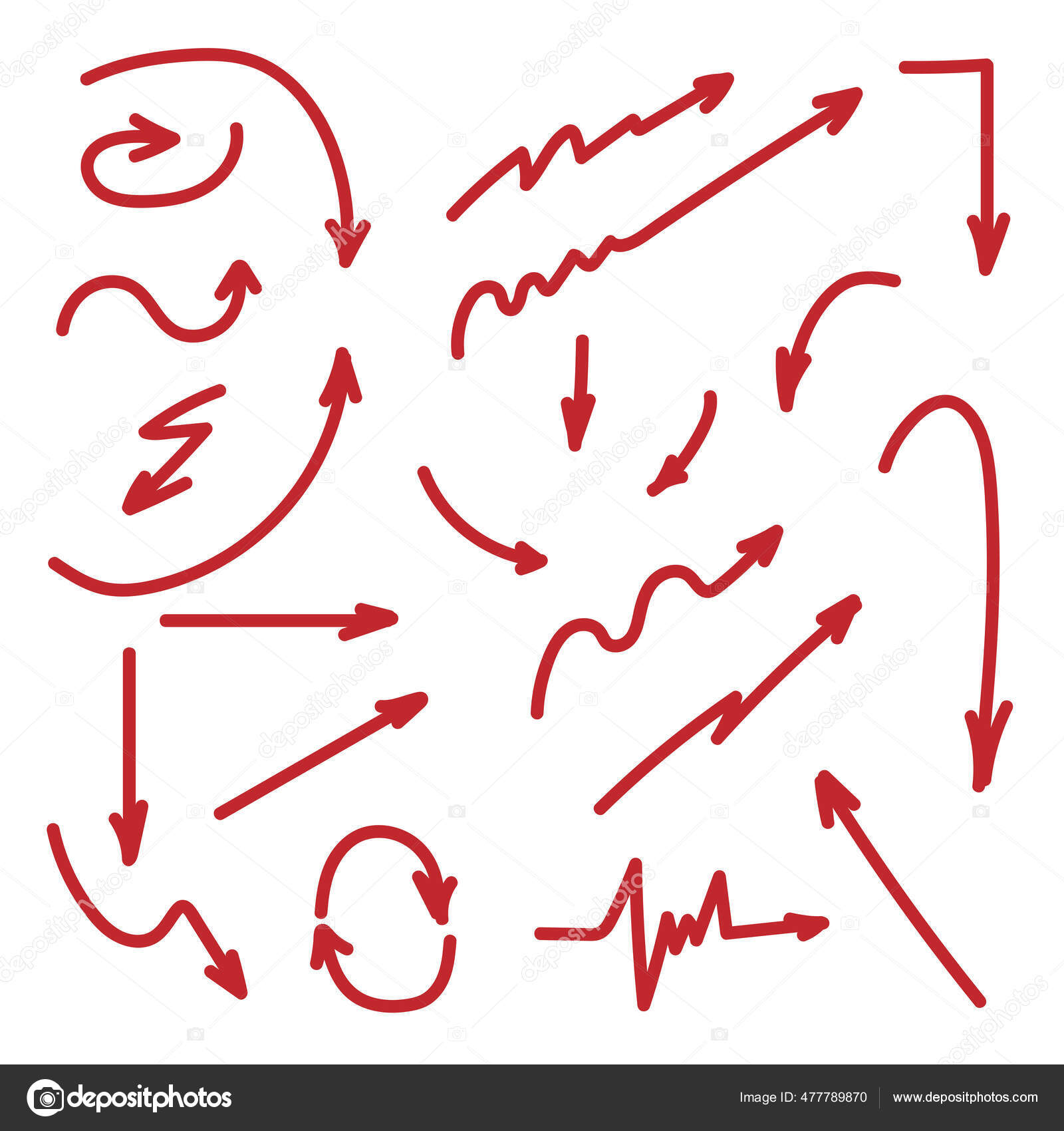 Sæt Vektor Håndskrift Pile Indsamling Rød Retning Blyant Skitse Symboler  Stockvektor af ©Konakhovska 477789870, image size:1600x1700