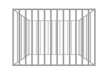 Beyaz arka planda izole edilmiş vektör parmaklıklar. Metal boş kafes.