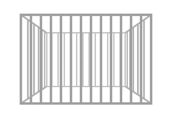 Vector Gevangenis Bars Geïsoleerd Witte Achtergrond Metalen Lege Kooi — Stockvector