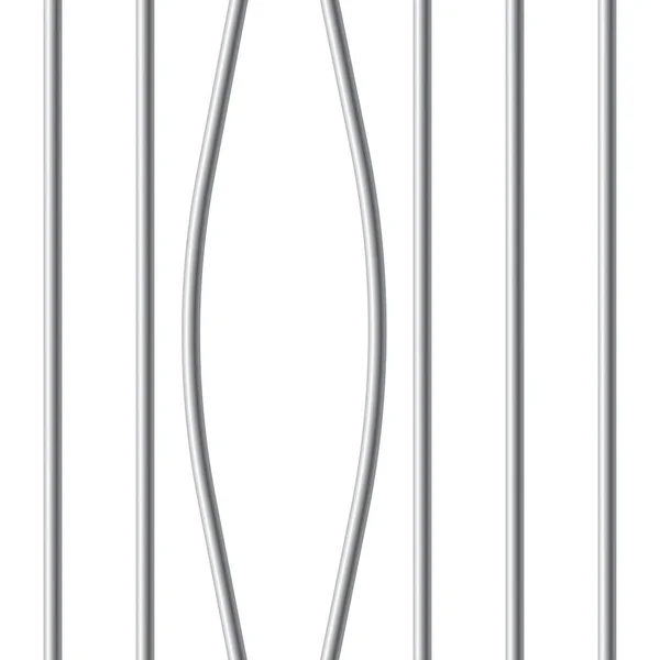 Gevangenis Gebogen Metalen Staven Staven Geïsoleerd Witte Achtergrond Realistische Heksengevangenis — Stockvector