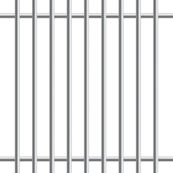 刑務所金属バーやロッド白の背景に隔離された 現実的なフェンスの刑務所 自由への道だ 犯罪や文の概念 ベクターイラスト — ストックベクタ