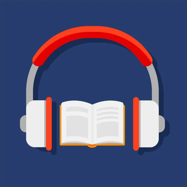 Audiobook 헤드폰 배경으로 분리되어 벡터의 템플릿 — 스톡 벡터