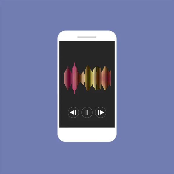 Smartphone Avec Lecteur Mp3 Écran Illustration Vectorielle — Image vectorielle