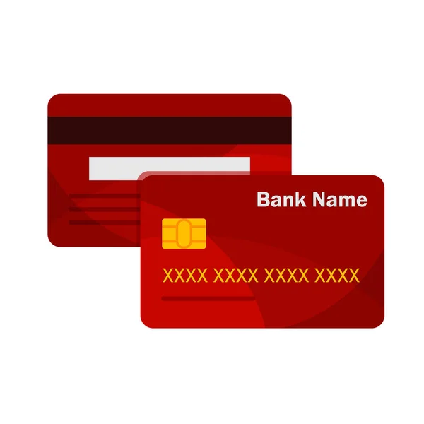 Vista Frontal Trasera Tarjeta Crédito Vectorial Plantilla Tarjetas Bancarias Pago — Vector de stock
