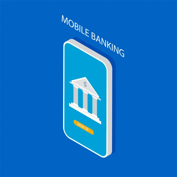 Mobil Bankacılık Konsepti Para Transferi Cep Telefonu Ödemeleri Zometrik Modada — Stok Vektör