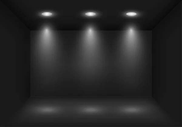 Realistische Black Light Box Met Spots Projector Showroom Verlichting Lightbox — Stockvector