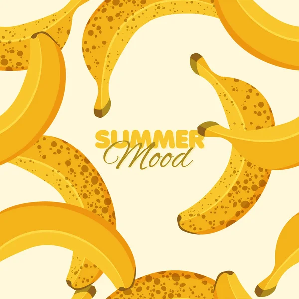 Dojrzały Przejrzały Banan Bezszwowy Wzór Koncepcja Letniego Transparentu Ilustracja Wektora — Wektor stockowy