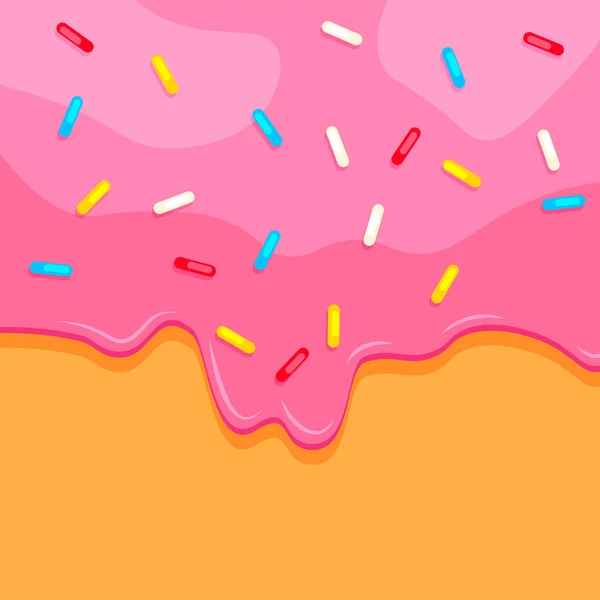 Donut Cerca Fondo Rosado Dulce Dona Ilustración Vectorial — Archivo Imágenes Vectoriales