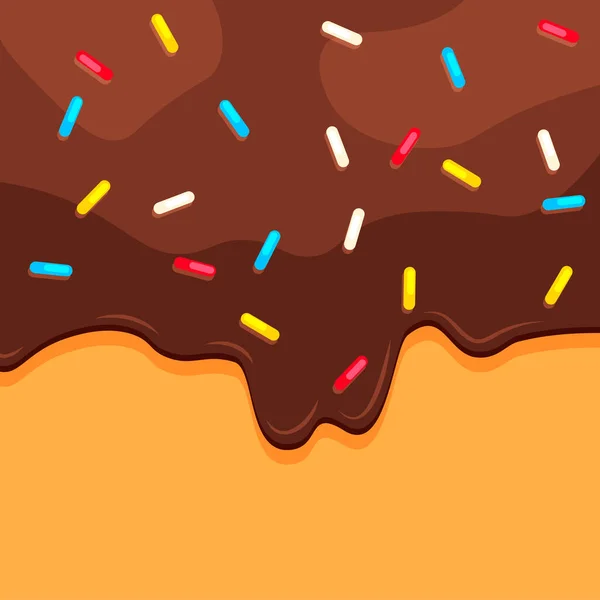 ドーナツを閉めろ 甘い茶色のチョコレートドーナツの背景 ベクターイラスト — ストックベクタ