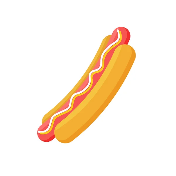 Hot Dog Icona Fast Food Isolata Sfondo Bianco Illustrazione Vettoriale — Vettoriale Stock