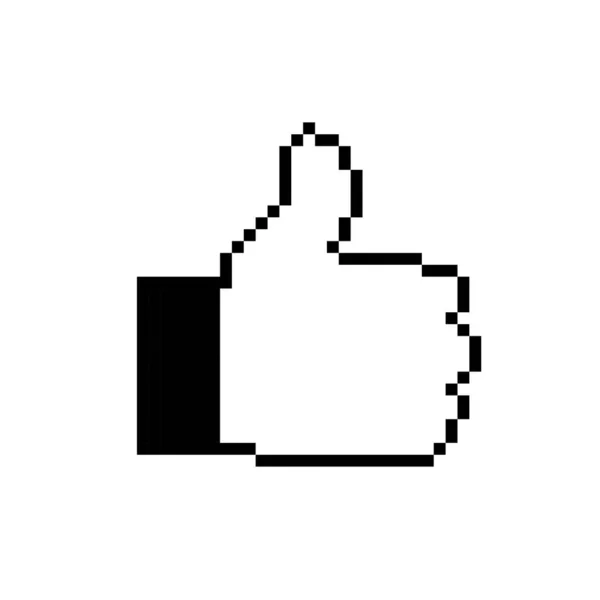 Flat Pixelated Design Icon Pixel Thumbs Symbol Vector Illustration Isolated — Stock Vector