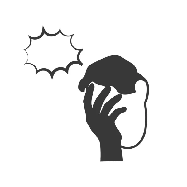Icône Homme Avec Geste Expression Facepalm Isolé Sur Fond Blanc — Image vectorielle
