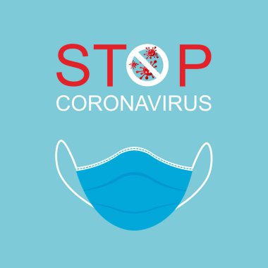 Medical mask protects against COVID-19 or stop Coronavirus concept banner. Virus wuhan from China. Dangerous virus logo vector illustration.