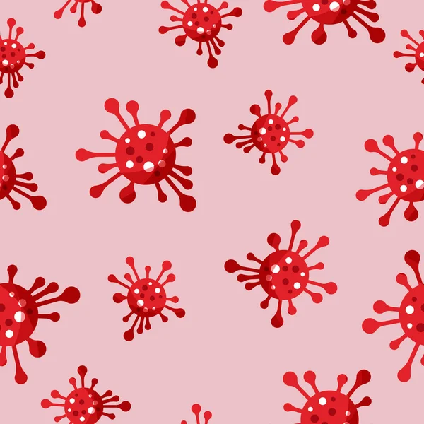 Covid Coronavirus Concept Banner Virus Background Dangerous Virus Logo Seamless — Stock vektor