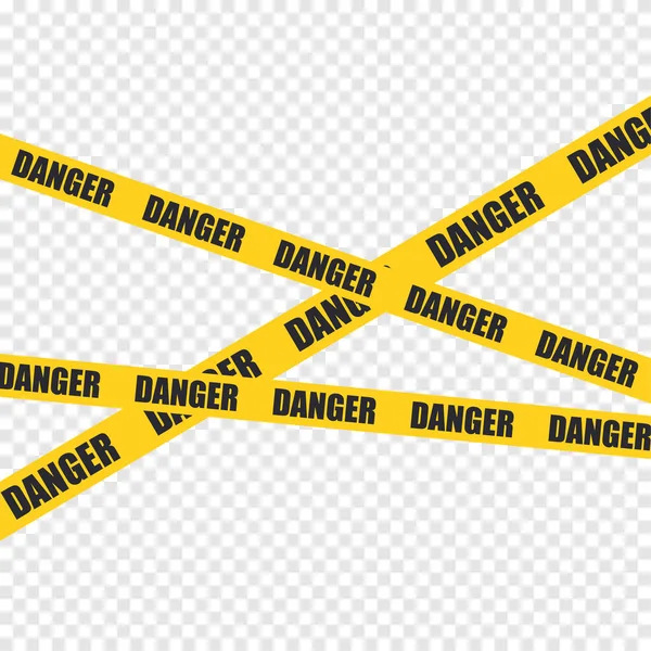 Vector Crossed Black Yellow Police Stripe Border Set Danger Caution — Stok Vektör