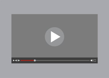 Video player or recorder template. Movie concept. Vector illustration.
