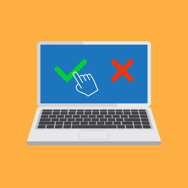 Lista Comprobación Pantalla Ordenador Portátil Hacer Lista Conceptos Ilustración Vectorial — Archivo Imágenes Vectoriales