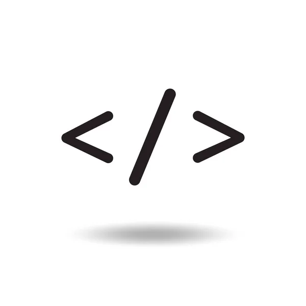 Flaches Design Des Code Symbols Isoliert Auf Weißem Hintergrund Codesymbol — Stockvektor