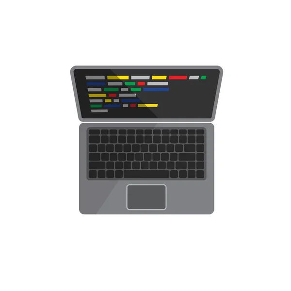 Laptop Code Monitor Screen Web Developer Design Programming Coding Concept —  Vetores de Stock