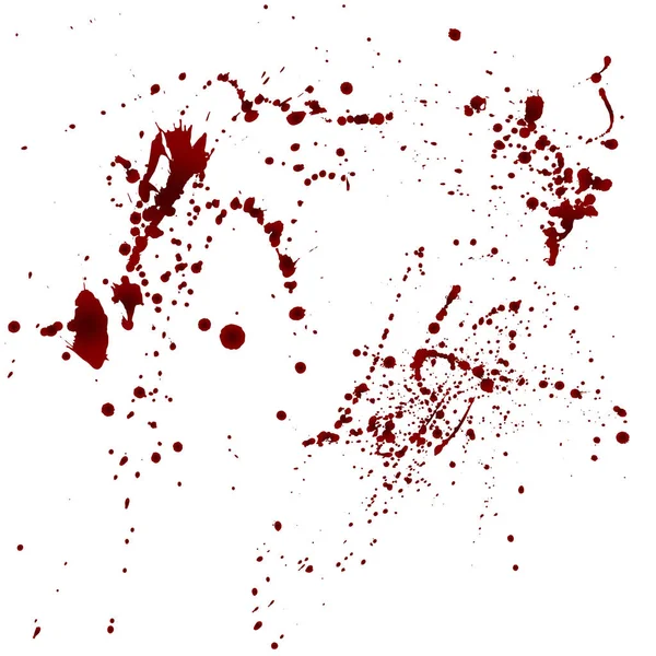 Realistic Bloody Splatters Red Drop Blob Blood Bloodstains Vector Illustration — Stock Vector