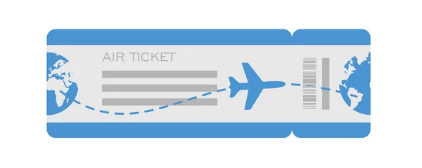 Uçak Biletinin Düz Tasarımı Gri Arkaplanda Izole Edilmiş Model Için — Stok Vektör