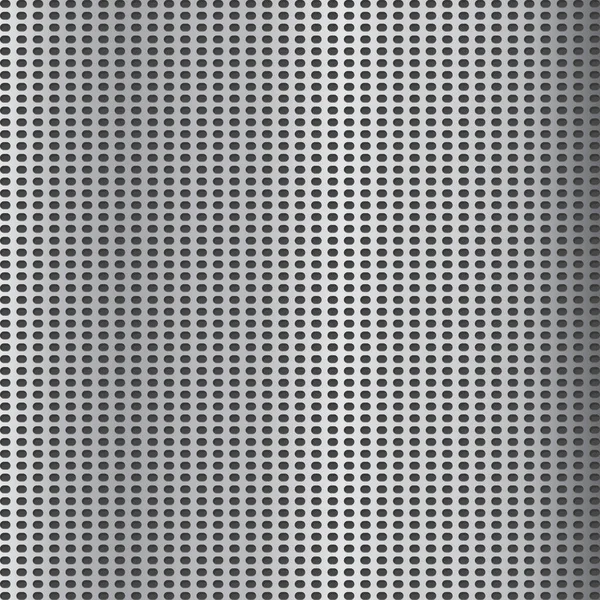 Metal Grate Background Vector Grey Grid Speaker Lattice Texture Perforated — Stock Vector