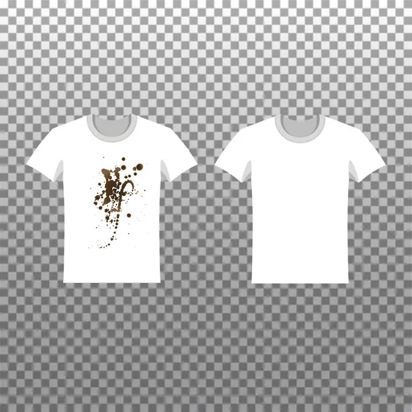 Vêtements Avant Après Lavage Publicité Poudre Laver Détergent Shirt Plat — Image vectorielle