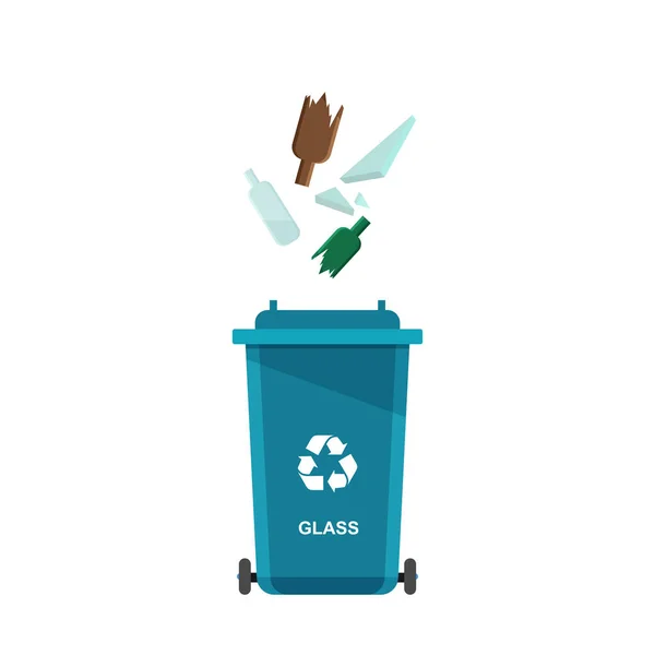 쓰레기장에 휴지통 분무기 재활용 개념입니다 쓰레기와 쓰레기를 재활용 — 스톡 벡터