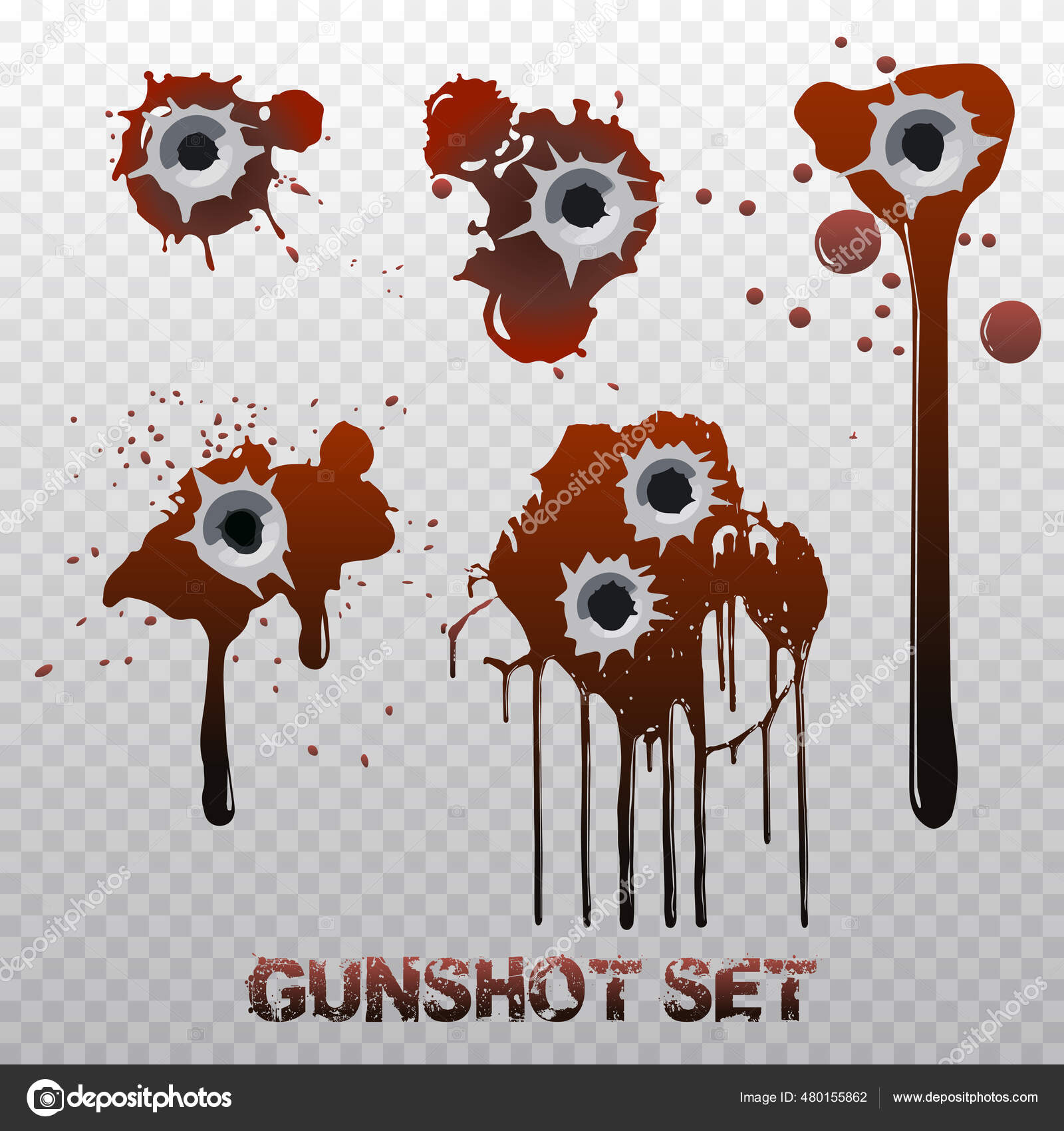 구멍에 벽이나 피묻은 얼룩에 문드러지고 스톡 벡터 - ©Konakhovska 480155862