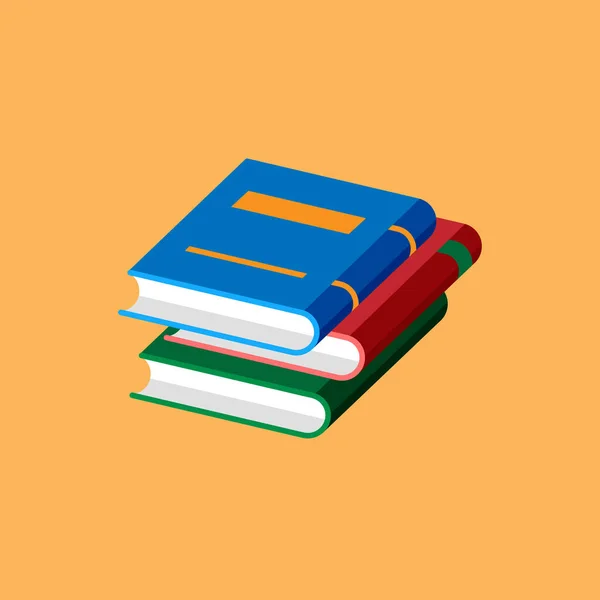 Set Book Icons Flat Style Isolated Yellow Background Vector Heap — Stok Vektör