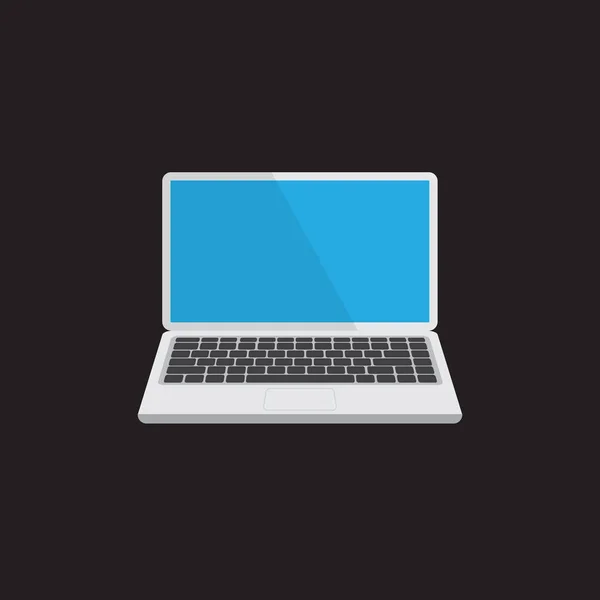 Open Laptop Front View Met Witte Display Leeg Leeg Scherm — Stockvector