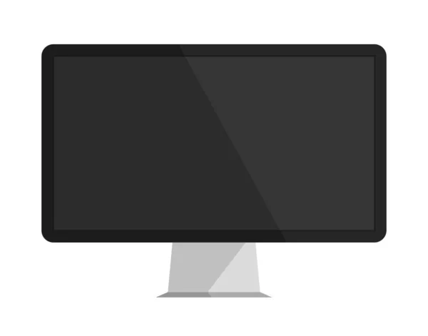 Monitor Computador Estilo Moderno Plana Tela Exibição Vazia Branco Computador — Vetor de Stock
