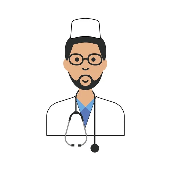 Cartoon Male Doctor Online Consultation Doctor Online Concept Avatar Icon — Stock Vector