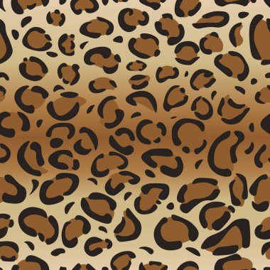 Leopar ya da Jaguar desenli. Çita kürkü dokusu. Arkaplan, kumaş, duvar kâğıdı, tekstil tasarımları. Hayvan izinin vektör illüstrasyonu.