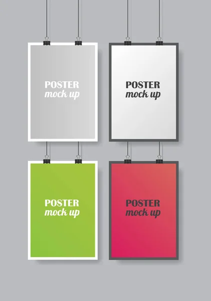 Conjunto Carteles Color Vectorial Simulan Aislado Sobre Fondo Gris Con — Vector de stock