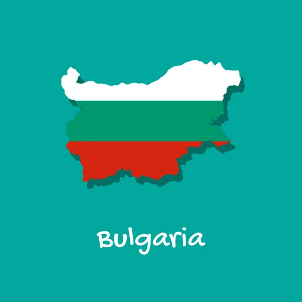 Vektor Karta Över Bulgarien Målade Färgerna Flaggan Landets Gränser Med — Stock vektor