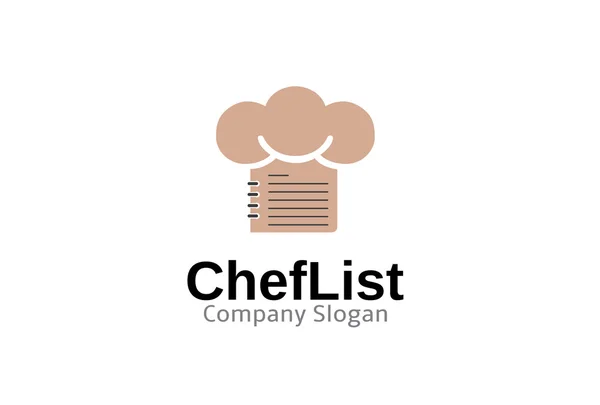 Lista Dello Chef Logo Design Illustrazione — Vettoriale Stock