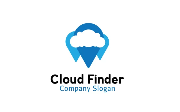 Cloud Finder Logo Design Ilustração —  Vetores de Stock
