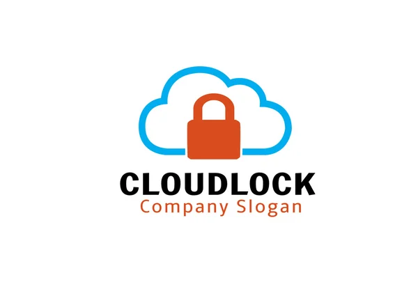 Cloud Lock Logo Design Ilustração —  Vetores de Stock