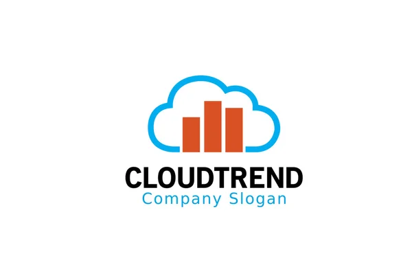 Cloud Trend Logo Design Ilustração —  Vetores de Stock