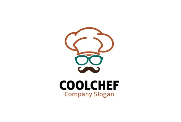 Raffreddare Chef Logo Design Illustrazione — Vettoriale Stock