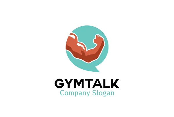 Gym Talk Logo Design Ilustração —  Vetores de Stock