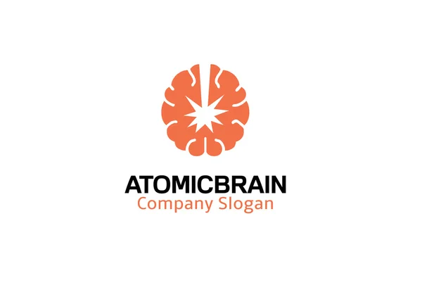 Ilustração Projeto Logotipo Cérebro Atômico —  Vetores de Stock