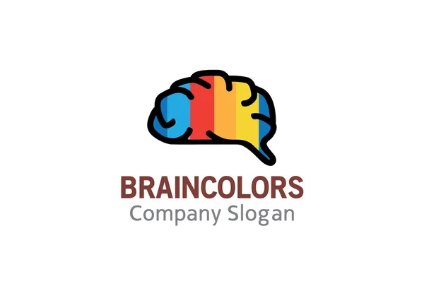 Logo de colores cerebrales — Vector de stock